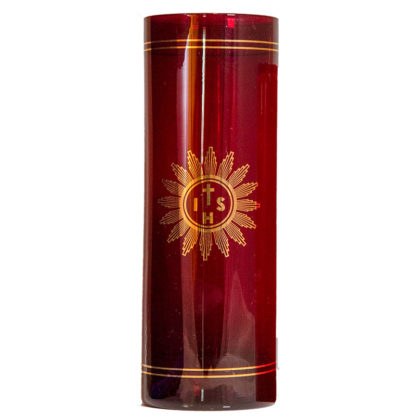 VASO VETRO TEMPERATO ROSSO PER CERO LITURGICO