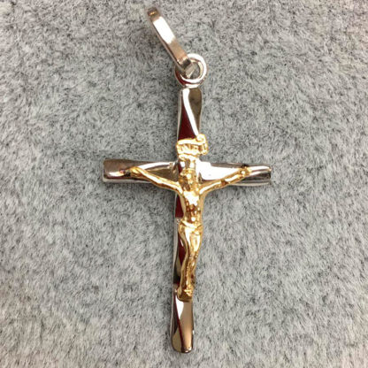 CROCE ARGENTO E CRISTO PLAC ORO