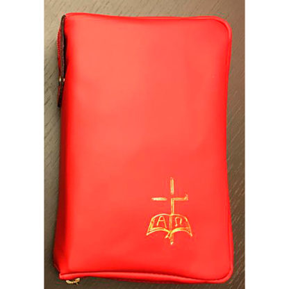 RACCOGLITORE LIBRI PREGHIERA IN VERA PELLE ROSSO
