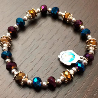 BRACCIALETTO ELASTICO DECINA MADONNA DELLE ROSE MULTICOLORE PER BAMBINI