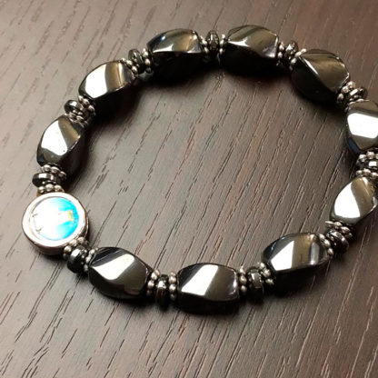 BRACCIALE ELASTICO DECINA EMATITE E MADONNA DELLE ROSE ANCHE PER UOMO