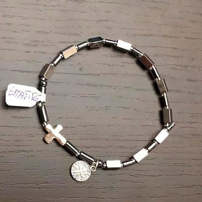 BRACCIALE-DECINA BIJOUX EMATITE ANCHE PER UOMO CON GRANI SQUADRATI