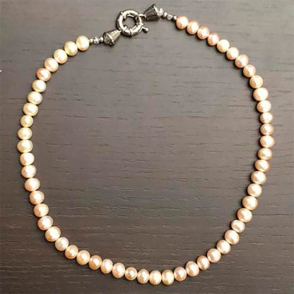 COLLIER BIJOUX FATTO A MANO CON PERLE DI FIUME ROSATA