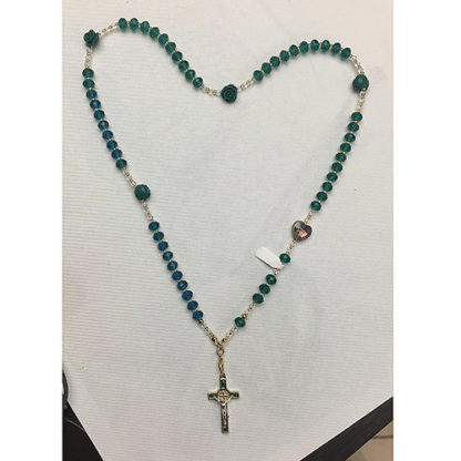 COLLIER-ROSARIO BIJOUX RAFFINATO FATTO A MANO CRISTAL PICCOLO VERDE