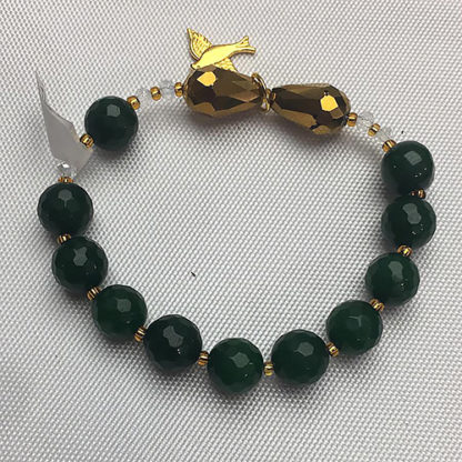 BRACCIALE-DECINA BIJOUX FATTO A MANO CON PIETRE GROSSE GIADA VERDE